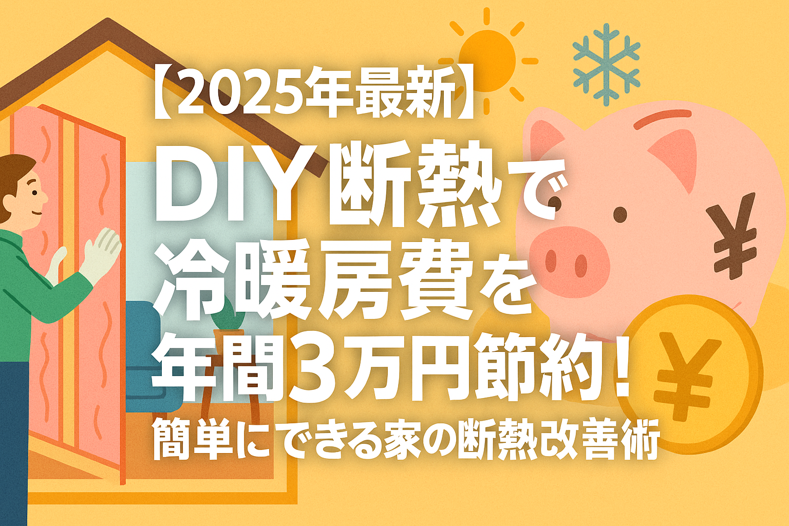 【DIY断熱】冷暖房費を年間3万円節約!簡単にできる家の断熱改善術